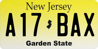 NJ license plate A17BAX