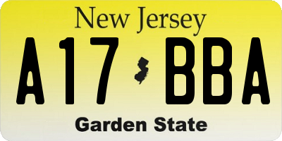 NJ license plate A17BBA