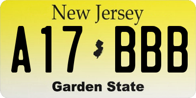 NJ license plate A17BBB