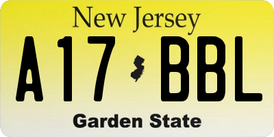 NJ license plate A17BBL