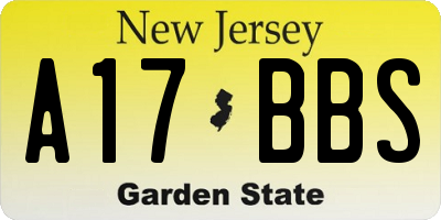 NJ license plate A17BBS