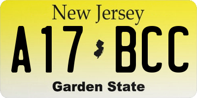 NJ license plate A17BCC