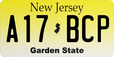 NJ license plate A17BCP
