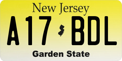 NJ license plate A17BDL