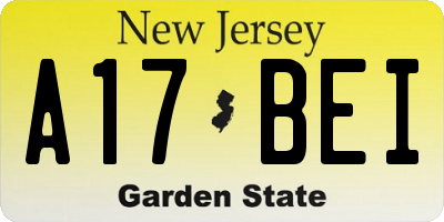 NJ license plate A17BEI