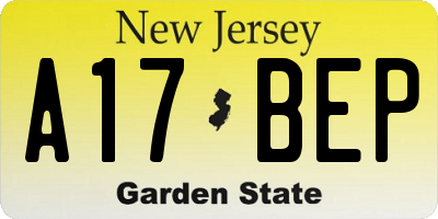 NJ license plate A17BEP