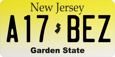 NJ license plate A17BEZ