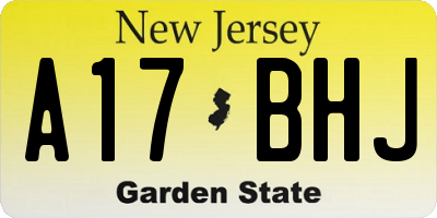NJ license plate A17BHJ