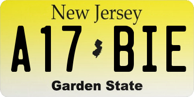 NJ license plate A17BIE