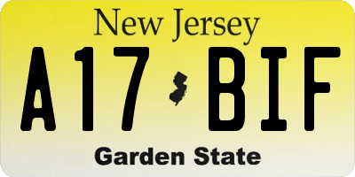 NJ license plate A17BIF