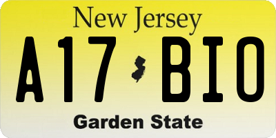 NJ license plate A17BIO