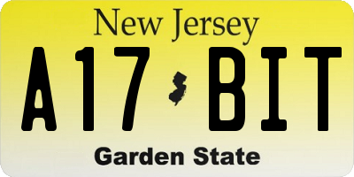 NJ license plate A17BIT