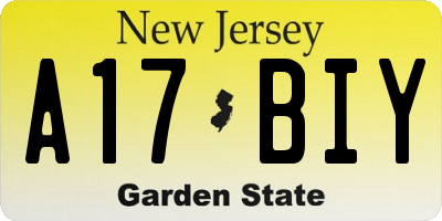 NJ license plate A17BIY