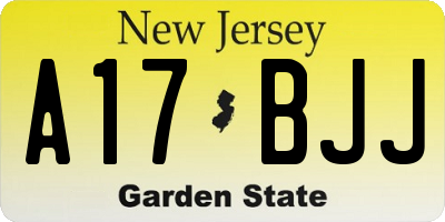 NJ license plate A17BJJ