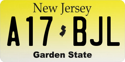 NJ license plate A17BJL