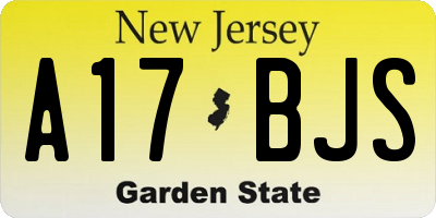 NJ license plate A17BJS