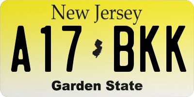NJ license plate A17BKK