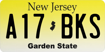NJ license plate A17BKS