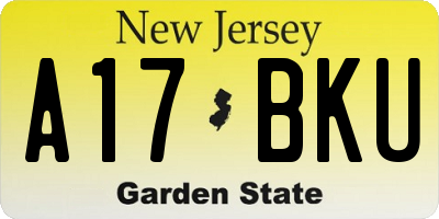 NJ license plate A17BKU