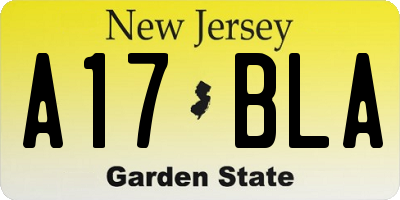 NJ license plate A17BLA