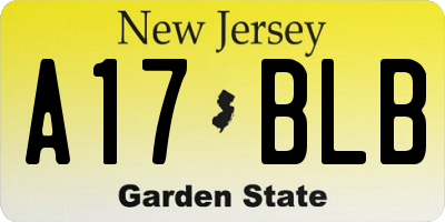NJ license plate A17BLB