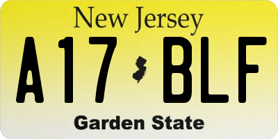 NJ license plate A17BLF