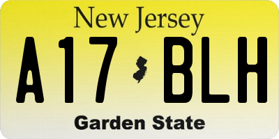 NJ license plate A17BLH