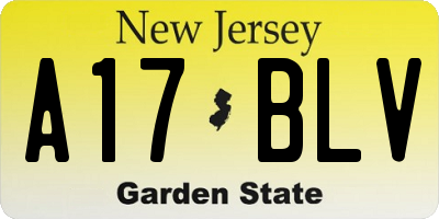 NJ license plate A17BLV