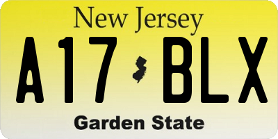 NJ license plate A17BLX