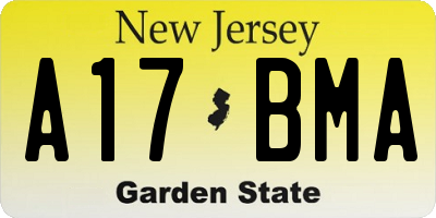 NJ license plate A17BMA
