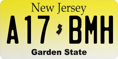 NJ license plate A17BMH
