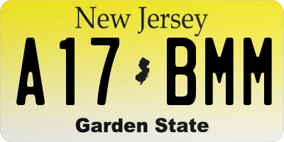 NJ license plate A17BMM