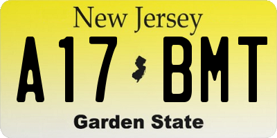 NJ license plate A17BMT