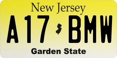 NJ license plate A17BMW