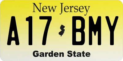 NJ license plate A17BMY