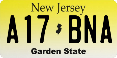 NJ license plate A17BNA