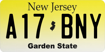 NJ license plate A17BNY