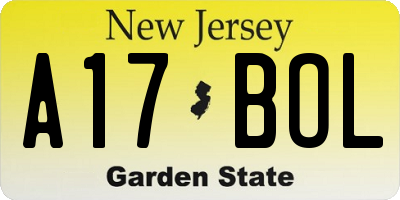 NJ license plate A17BOL