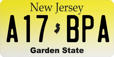 NJ license plate A17BPA