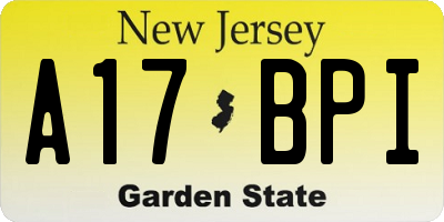 NJ license plate A17BPI