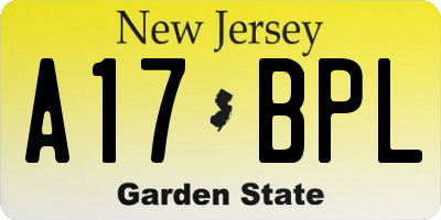 NJ license plate A17BPL