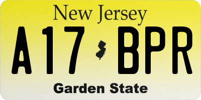 NJ license plate A17BPR