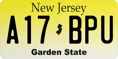 NJ license plate A17BPU