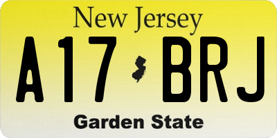 NJ license plate A17BRJ