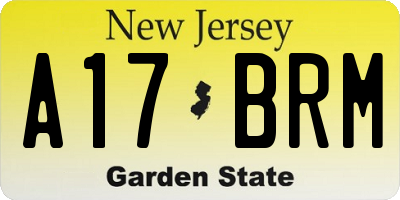 NJ license plate A17BRM