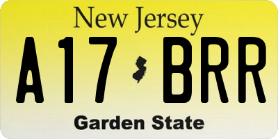 NJ license plate A17BRR