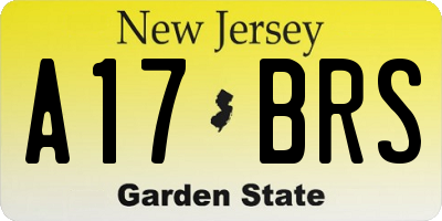 NJ license plate A17BRS