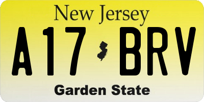 NJ license plate A17BRV