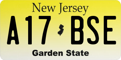 NJ license plate A17BSE