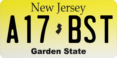 NJ license plate A17BST